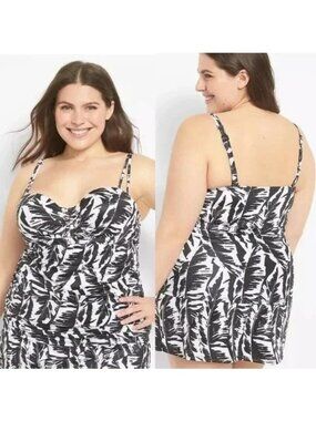 Lane Bryant Cacique Fitted Underwire Tankini Top Balconette Bra 44DDD NEW